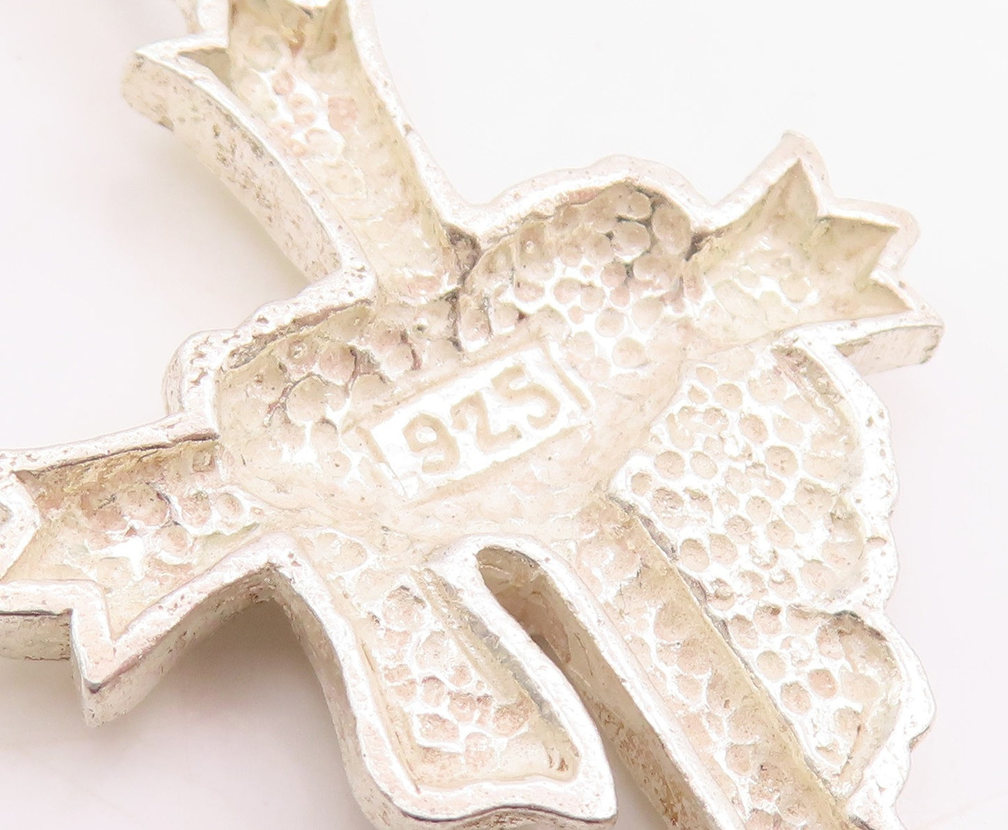 925 Sterling Silver Vintage Pendant Modernist Draped Religious Cross  PT26211
