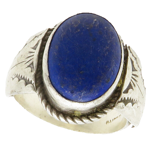 NAVAJO 925 Silver  Vintage Lapis Lazuli Twist Cocktail Ring Sz 11.5  RG14509