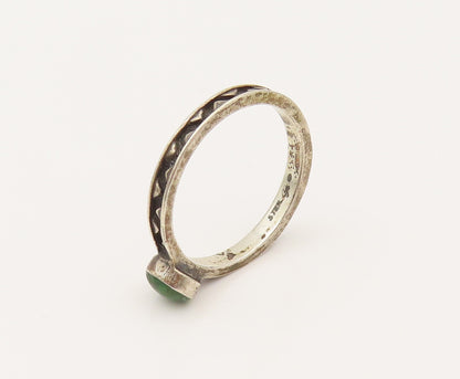 CAROLYN POLLACK 925 Silver  Vintage Crushed Malachite Carved Ring Sz 9 RG26403