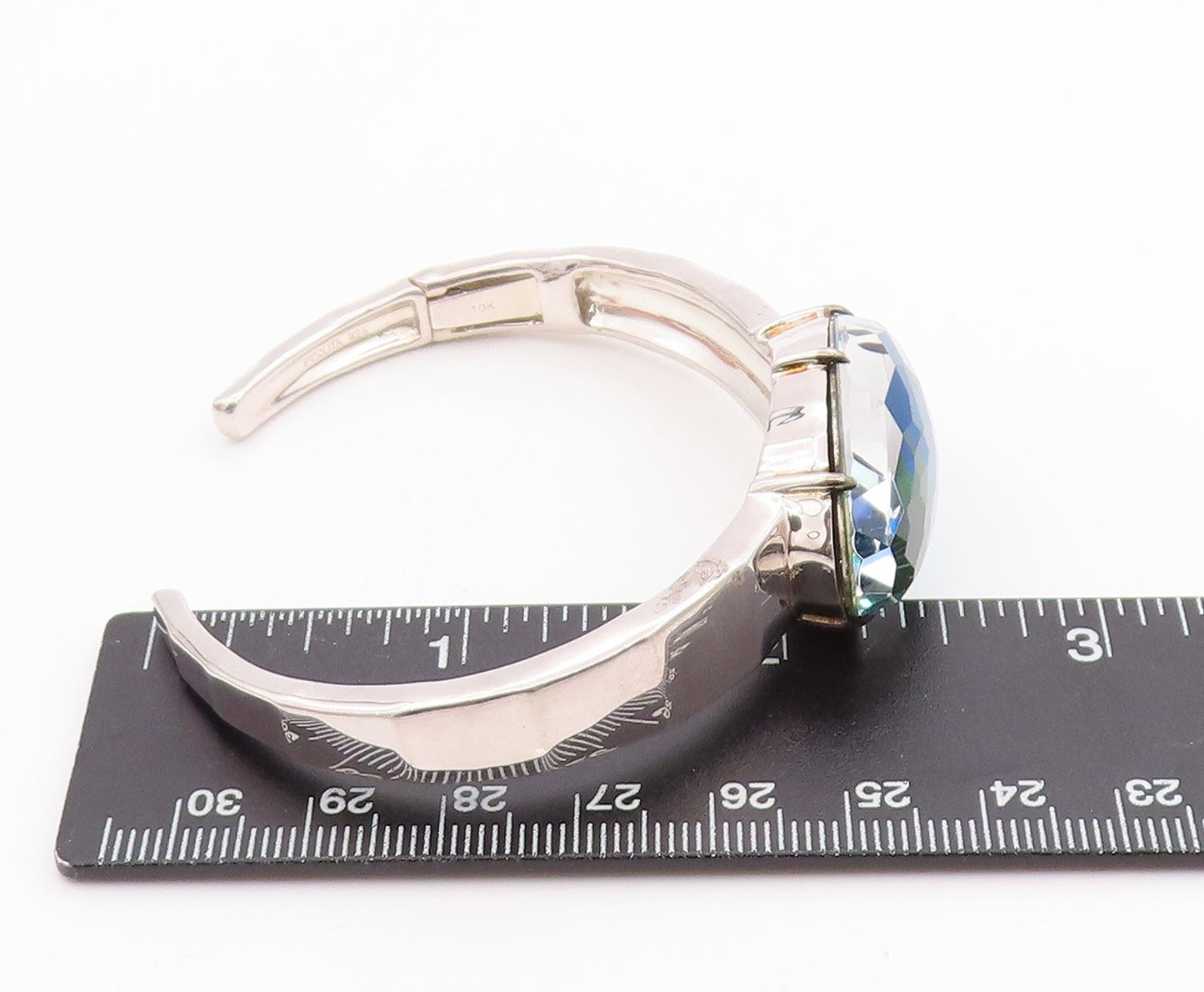 10k Gold 925 Sterling Silver Vintage Bracelet OPPOLITA Gemstone Cuff  BT11338