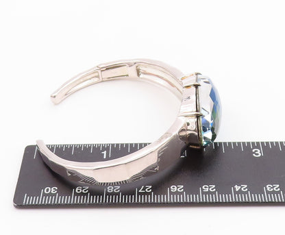 10k Gold 925 Sterling Silver Vintage Bracelet OPPOLITA Gemstone Cuff  BT11338