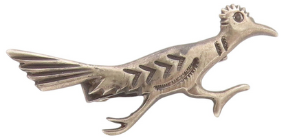 925 Sterling Silver Vintage Tie Clip NAVAJO Etched Roadrunner Bird Design TR4032