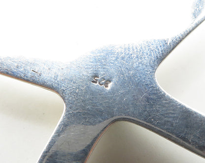 925 Sterling Silver  Vintage Shiny Hollow Smooth Starfish Pendant  PT15346