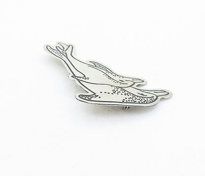 EFS MEXICO 925 Sterling Silver  Vintage Mom & Baby Dolphin Brooch Pin  BP1251
