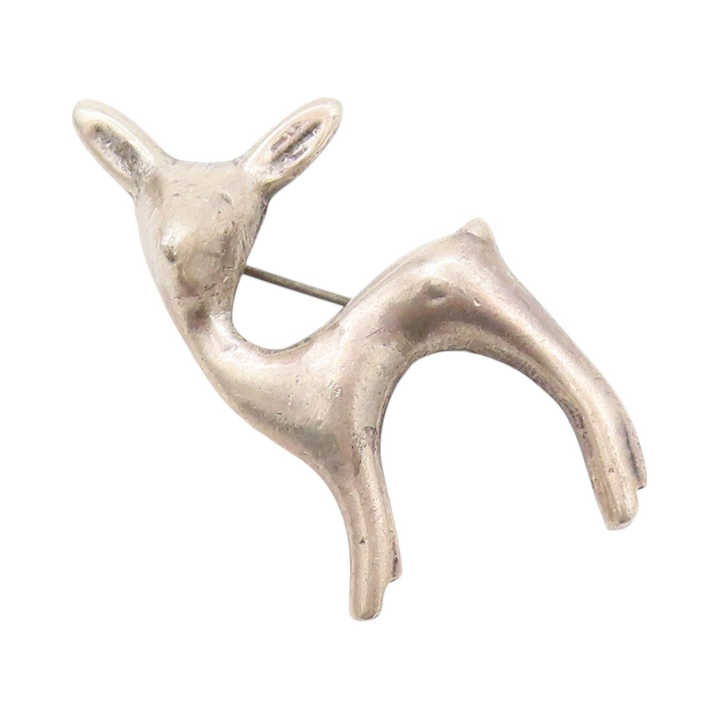 925 Sterling Silver Vintage Brooch Antique Minimalist Baby Deer Cutout  BP11644