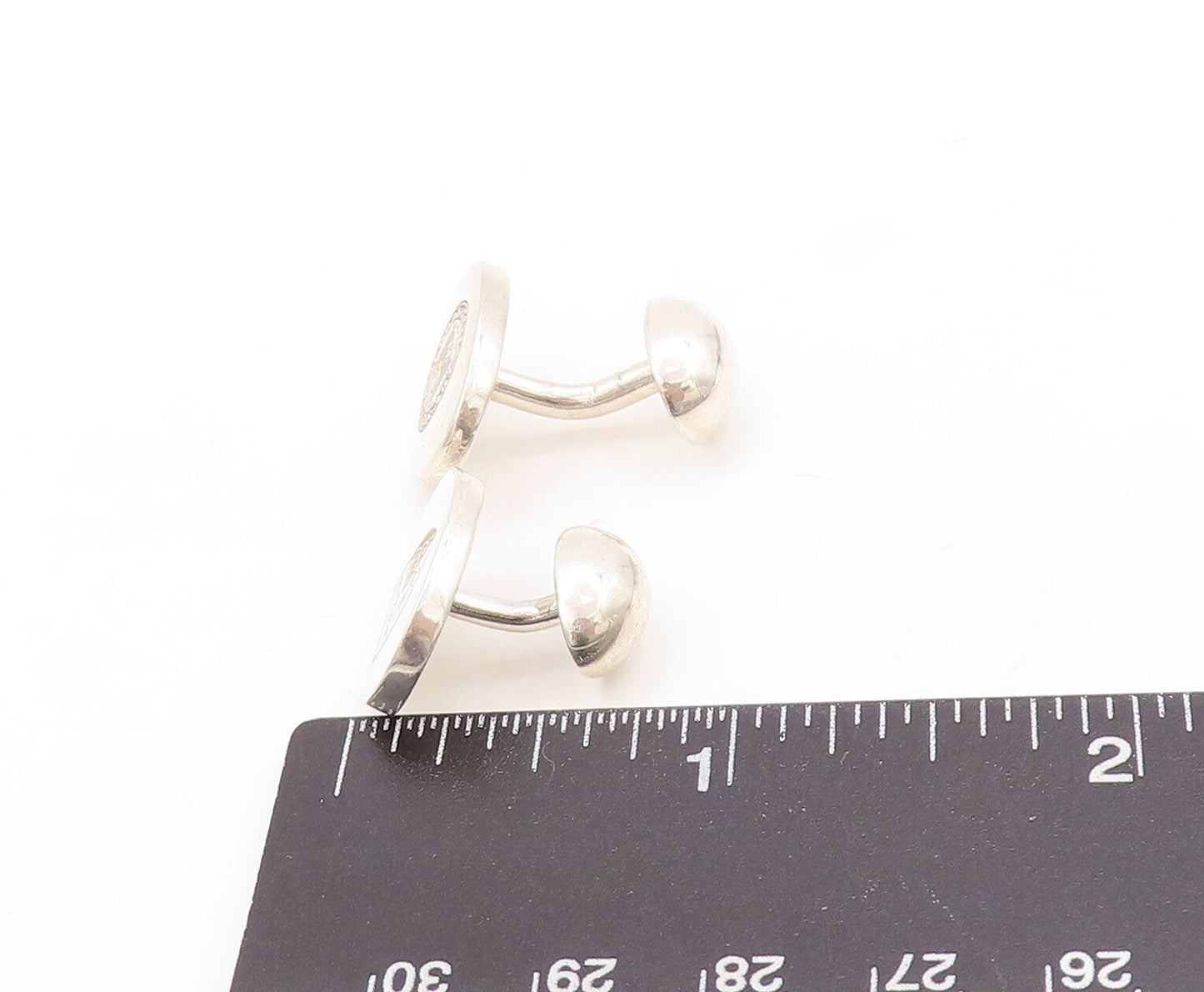 925 Sterling Silver Vintage Cuff Links 1892 Spence School Logo Carved  TR3796