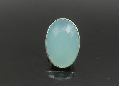 925 Sterling Silver  Vintage Faceted Chalcedony Cocktail Ring Sz 6.5  RG21866