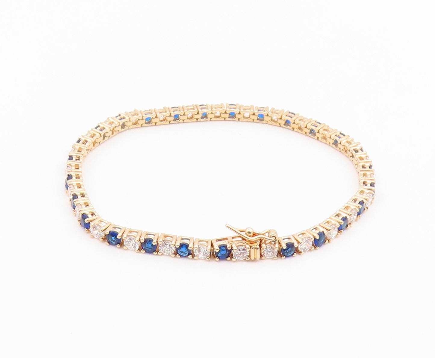 ROSS SIMON 925 Silver  Cubic Zirconia & Blue Topaz Chain Bracelet  BT5931