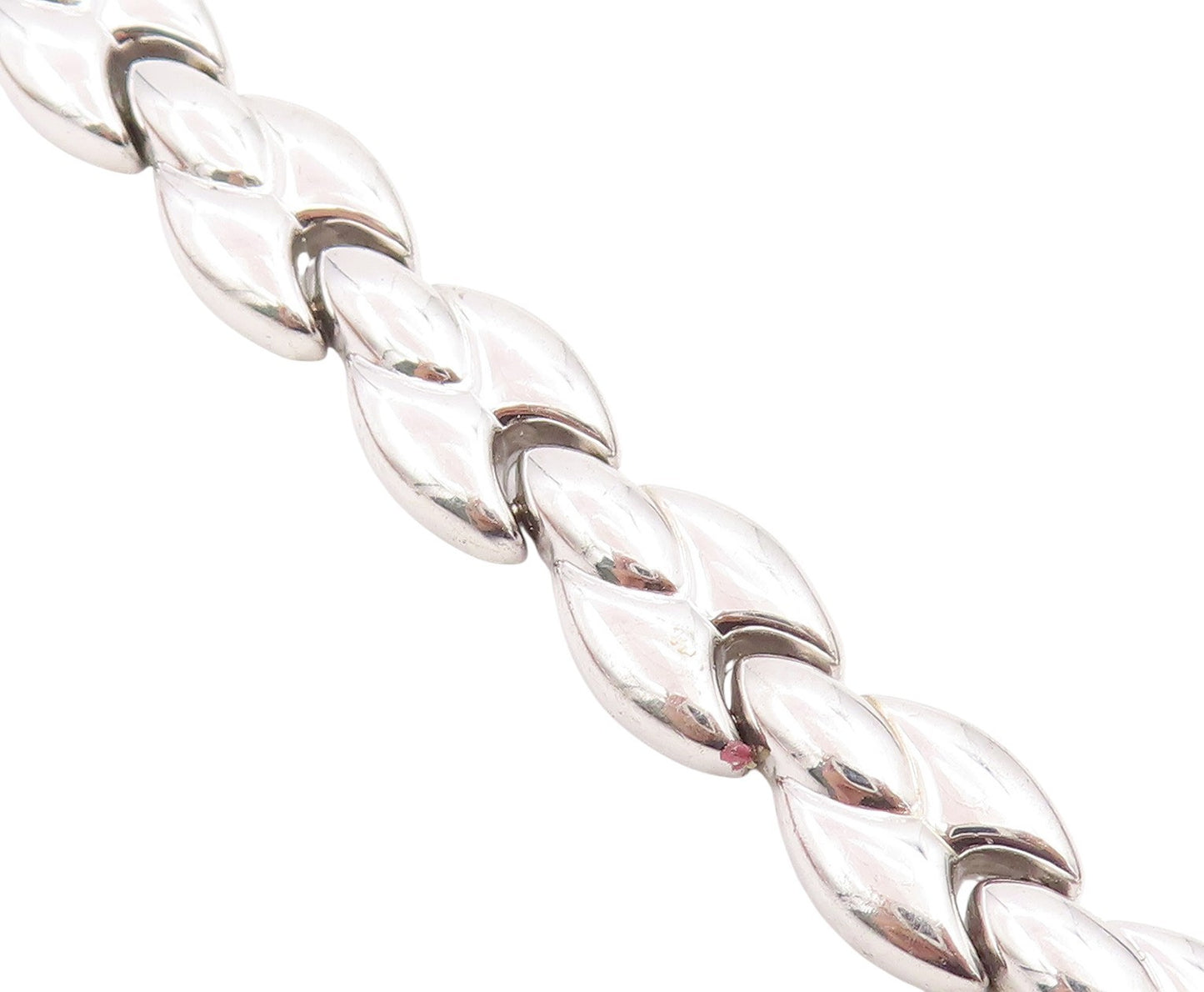 925 Sterling Silver Vintage Bracelet Intertwined Polished Link Chain   BT11476