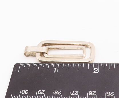 925 Sterling Silver Vintage Pendant Double Dangling Cutout Rectangles   PT22874
