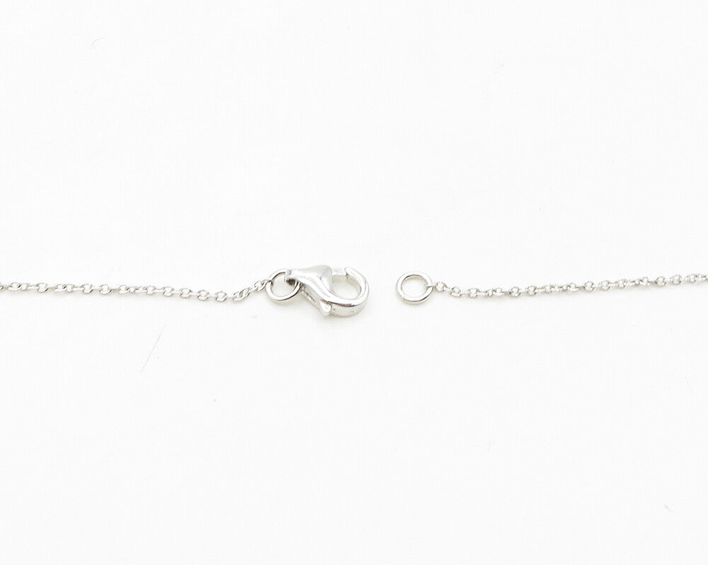 925 Sterling Silver  Shiny Cubic Zirconia H Initial Chain Necklace  NE3136