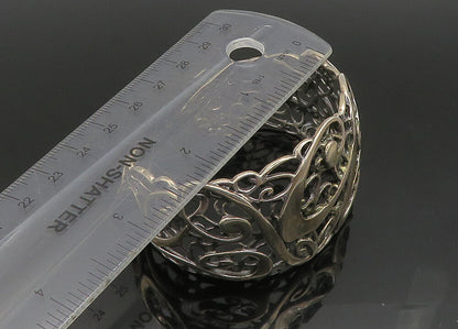 CAROLYN POLLACK 925  Silver  Vintage Shiny Swirl Vine Cuff Bracelet  BT9158