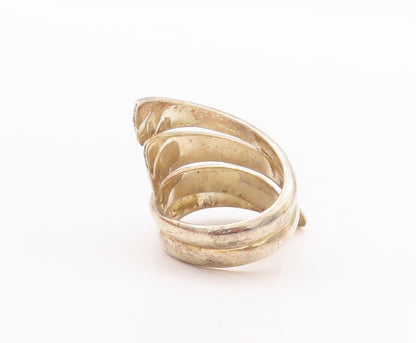 925 Sterling Silver Vintage Ring JACMEL Rough Surface Cutout Bypass Sz 7 RG28640