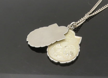 925 Sterling Silver  Vintage Catholic Religious Chain Necklace (OPENS)  NE3650