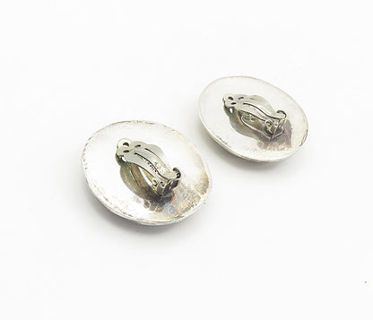 MEXICO 925 Sterling Silver  Vintage Swirl Dome Non Pierce Earrings  EG4577