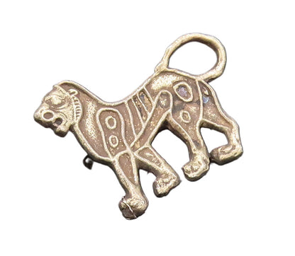 925 Sterling Silver Vintage Brooch Pin Solid Swirly Etched Barking Dog  BP10723