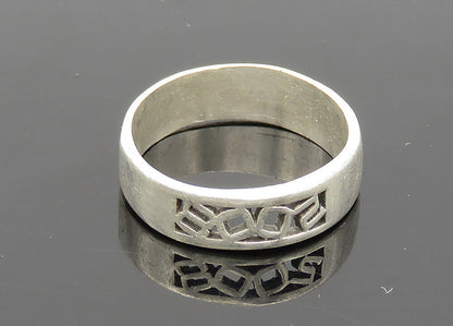 925 Sterling Silver  Shiny Year 2008 Open Smooth Band Ring Sz 8.5  RG20612