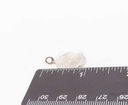 925 Sterling Silver Vintage Pendant Designer Rain Love Message Carved  PT23621