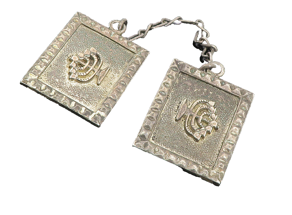 925 Sterling Silver  Vintage Antique Oxidized Menorah Sweater Clips  TR1362