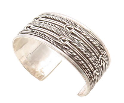 925 Sterling Silver Vintage Bracelet Multi Design Chain Carved Cuff  BT10940