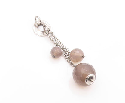 925 Sterling Silver Vintage Pendant IPPOCAMPO Dangling Smokey Quartz  PT23944