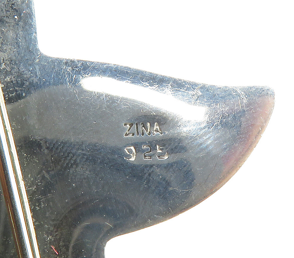 ZINA 925 Sterling Silver  Vintage Shiny Hollow Star Motif Brooch Pin  BP6248