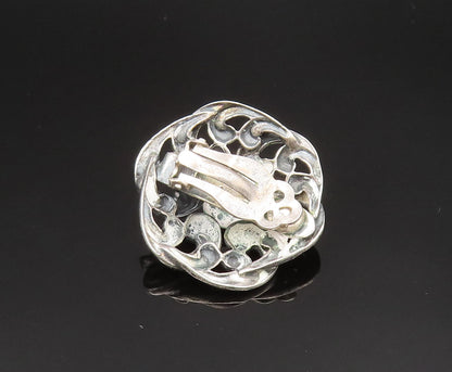 DANECRAFT 925 Silver  Vintage Spiral Floral Non Pierced Earrings  EG11823