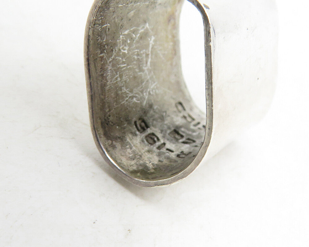 MEXICO 925 Sterling Silver  Vintage Cabochon Cut Black Onyx Pendant  PT7859
