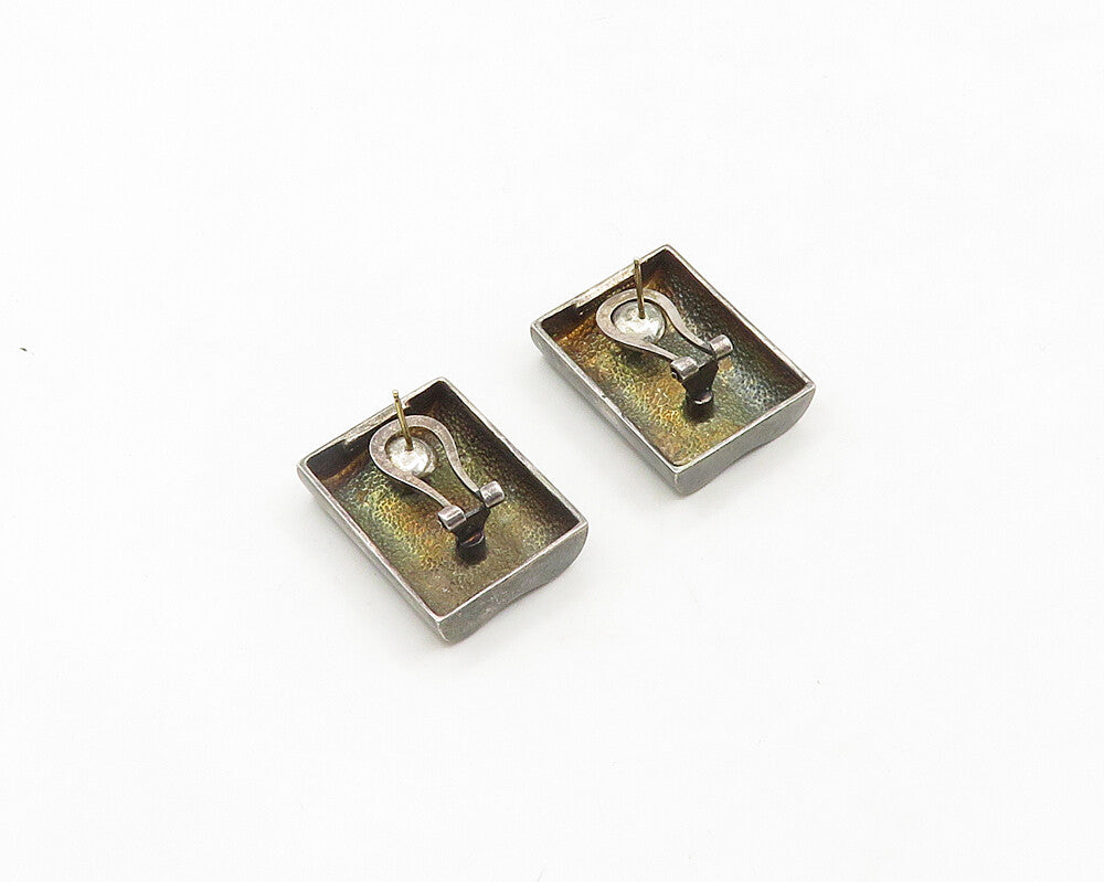 CHARLES KRYPELL 925 Silver & 14K GOLD  Vintage Concave Drop Earrings  EG9632