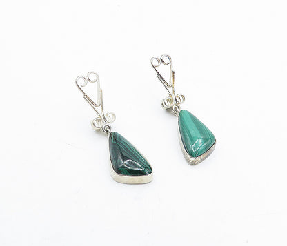 DTR JAY KING 925 Sterling Silver  Vintage Malachite Dangle Earrings  EG2333