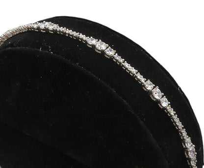 ROSS SIMON 925 Sterling Silver  Sparkling Cubic Zirconia Chain Bracelet BT4141