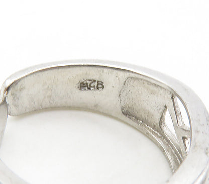 925 Sterling Silver  Petite Floral Swirl Vine Motif Band Ring Sz 4  RG16735