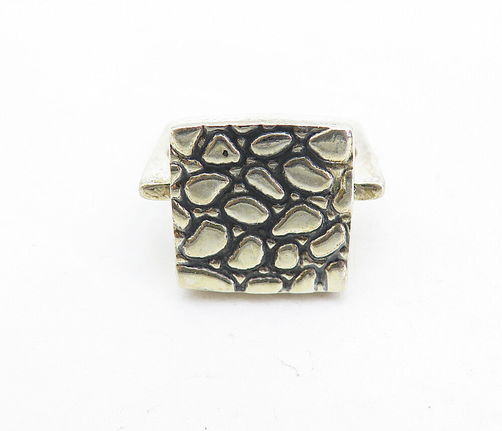 MEXICO 925 Sterling Silver  Vintage Cobble Stone Cocktail Ring Sz 8  RG5789