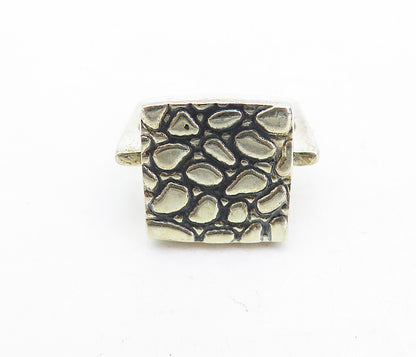 MEXICO 925 Sterling Silver  Vintage Cobble Stone Cocktail Ring Sz 8  RG5789