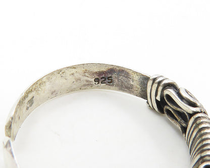 925 Sterling Silver  Vintage Wire Wrapped Swirl Detail Band Ring Sz 6  RG17916
