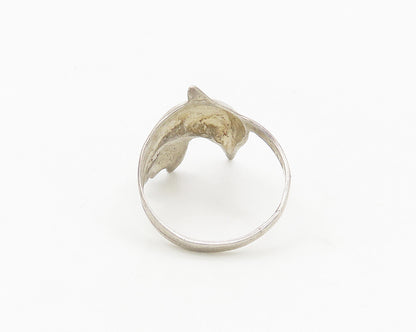 925 Sterling Silver  Vintage Shiny Swordfish Motif Band Ring Sz 8.5  RG17894
