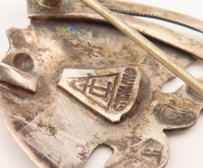 DESIGNER 925 Silver  Vintage Antique Swimming Ocean Fish Brooch Pin  BP10220