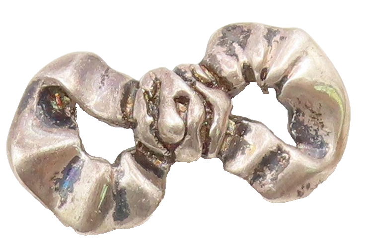 925 Sterling Silver  Vintage Dark Tone Petite Bow Tie Brooch Pin  BP7003