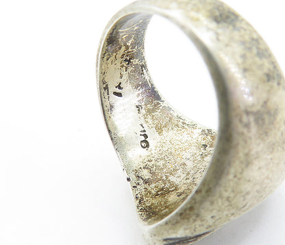 MEXICO 925 Sterling Silver  Vintage  Dark Tone Fluted Band Ring Sz 7  RG4831