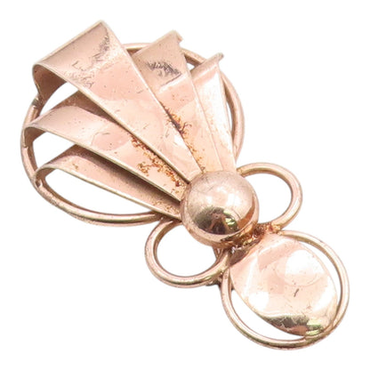 NAPIER 925 Sterling Silver  Vintage Shiny Rare Ribbon Motif Brooch Pin  BP7977