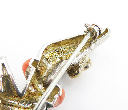 925 Sterling Silver  Vintage Enamel Floral Vine Wrapped Shoe Brooch Pin BP2208