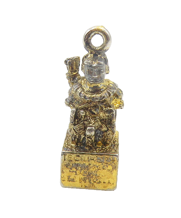 KINNEY 925 Sterling Silver  Vintage Petite Statue Drop Pendant  PT8664