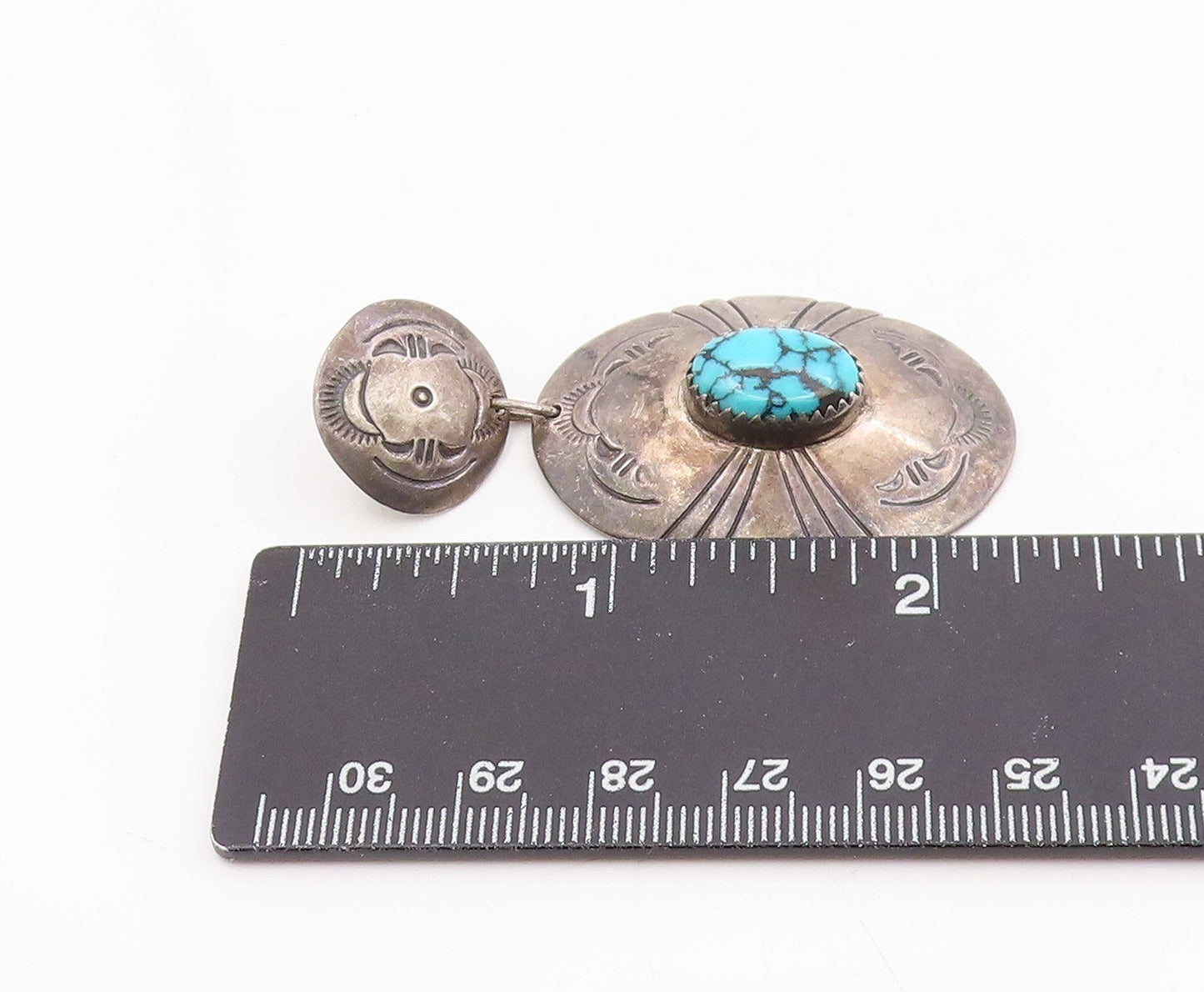 925 Sterling Silver Vintage Earrings NAVAJO Turquoise Single Pieces  EG14302