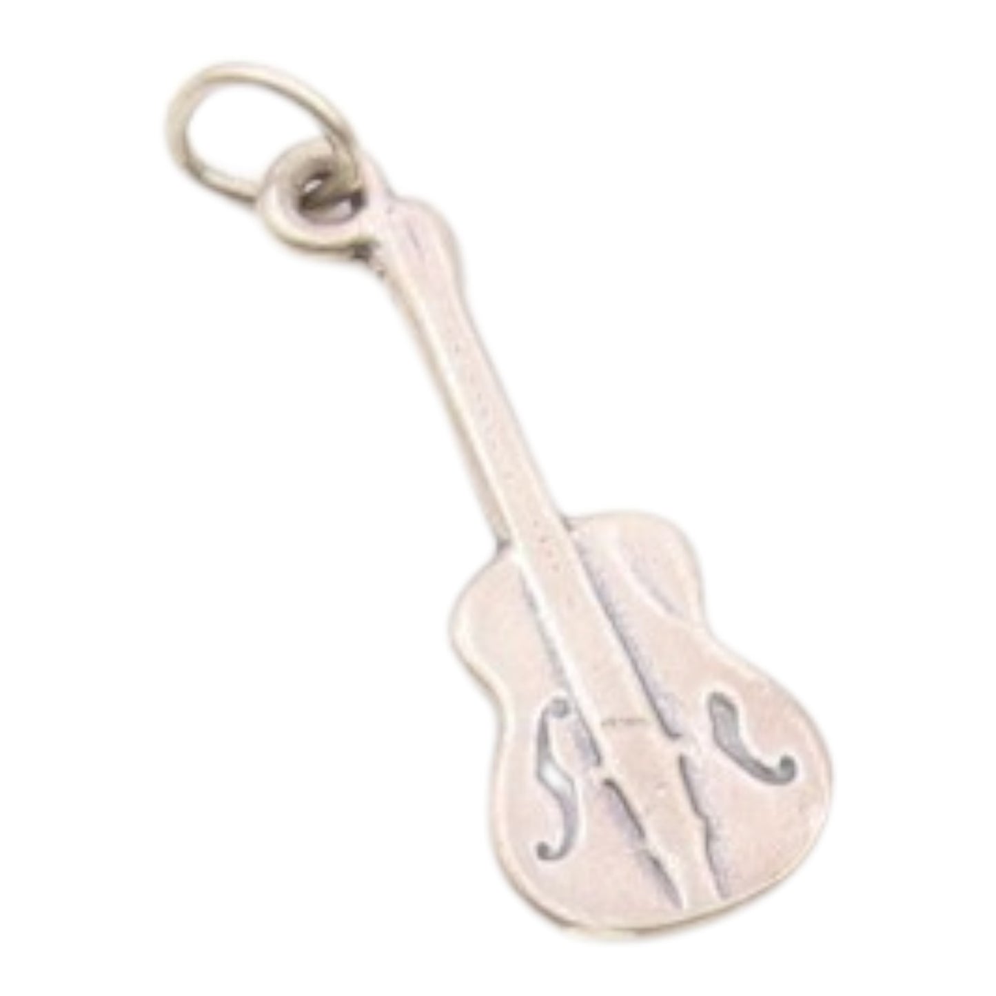 925 Sterling Silver  Vintage Shiny Petite Violin Music Motif Pendant  PT19021