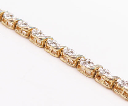 925 Sterling Silver Vintage Bracelet Floral Carved Dangling Snow Flake  BT10619