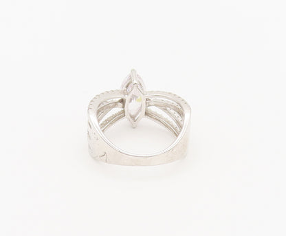 925 Sterling Silver Vintage Ring Marquis Cut Multi Split Band CZ Sz 7.5  RG27915