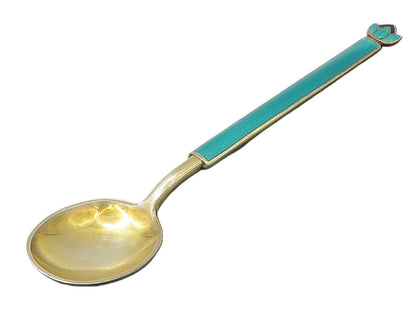 DAVID ANDERSEN NORWAY 925 Silver  Vintage Enamel Floral Espresso Spoon  TR3105
