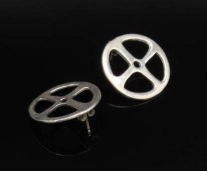 KOYKOE 925 Silver  Vintage Fashionable Open Wheel Motif Drop Earrings  EG12234