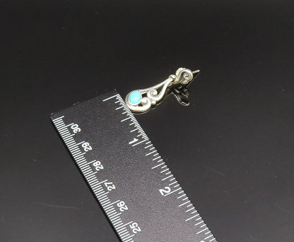 CAROLYN POLLACK 925 Silver  Vintage Swirl Wrapped Turquoise Earrings  EG11831