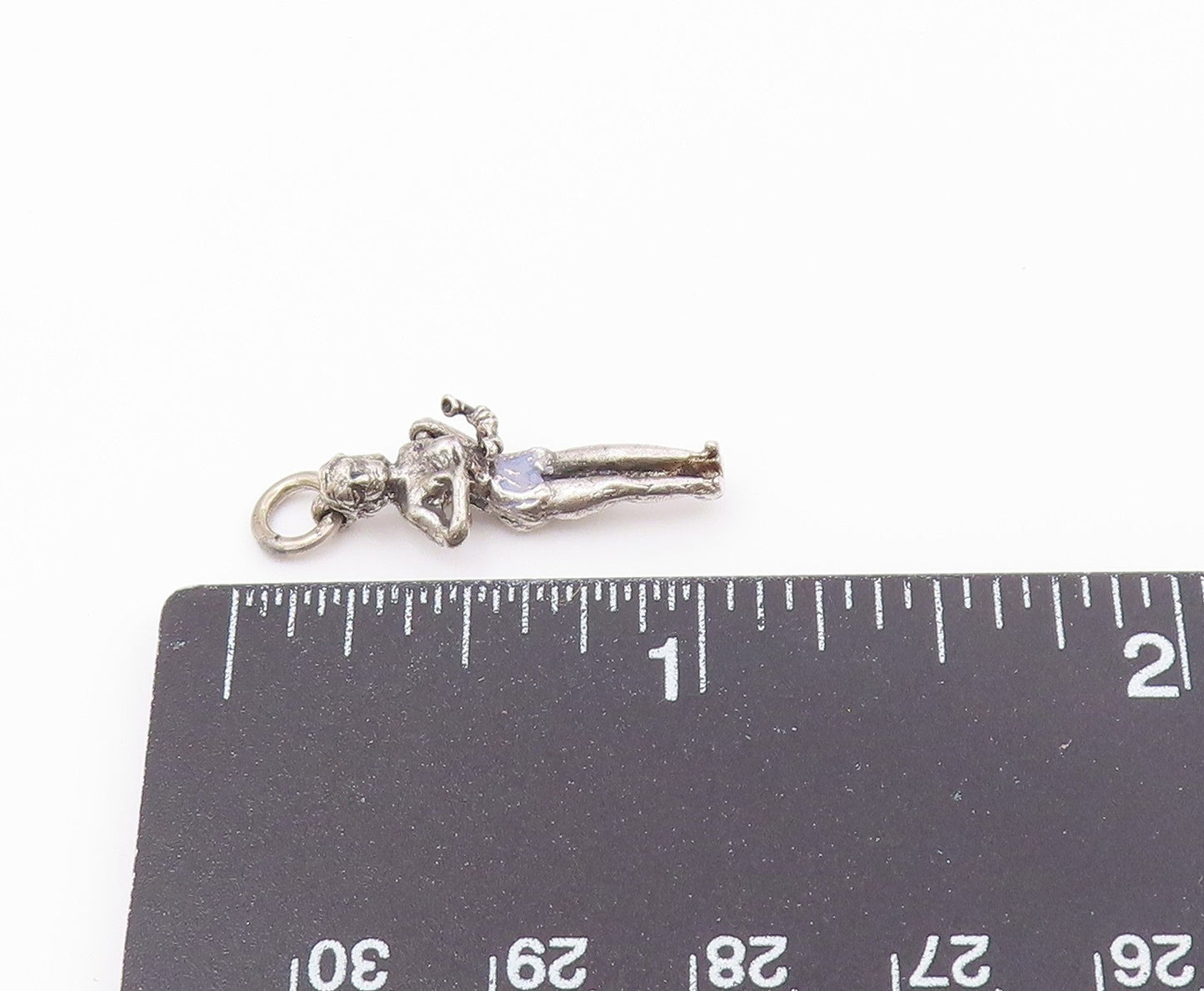 925 Sterling Silver  Vintage Petite Woman With Telephone Pendant  PT18103